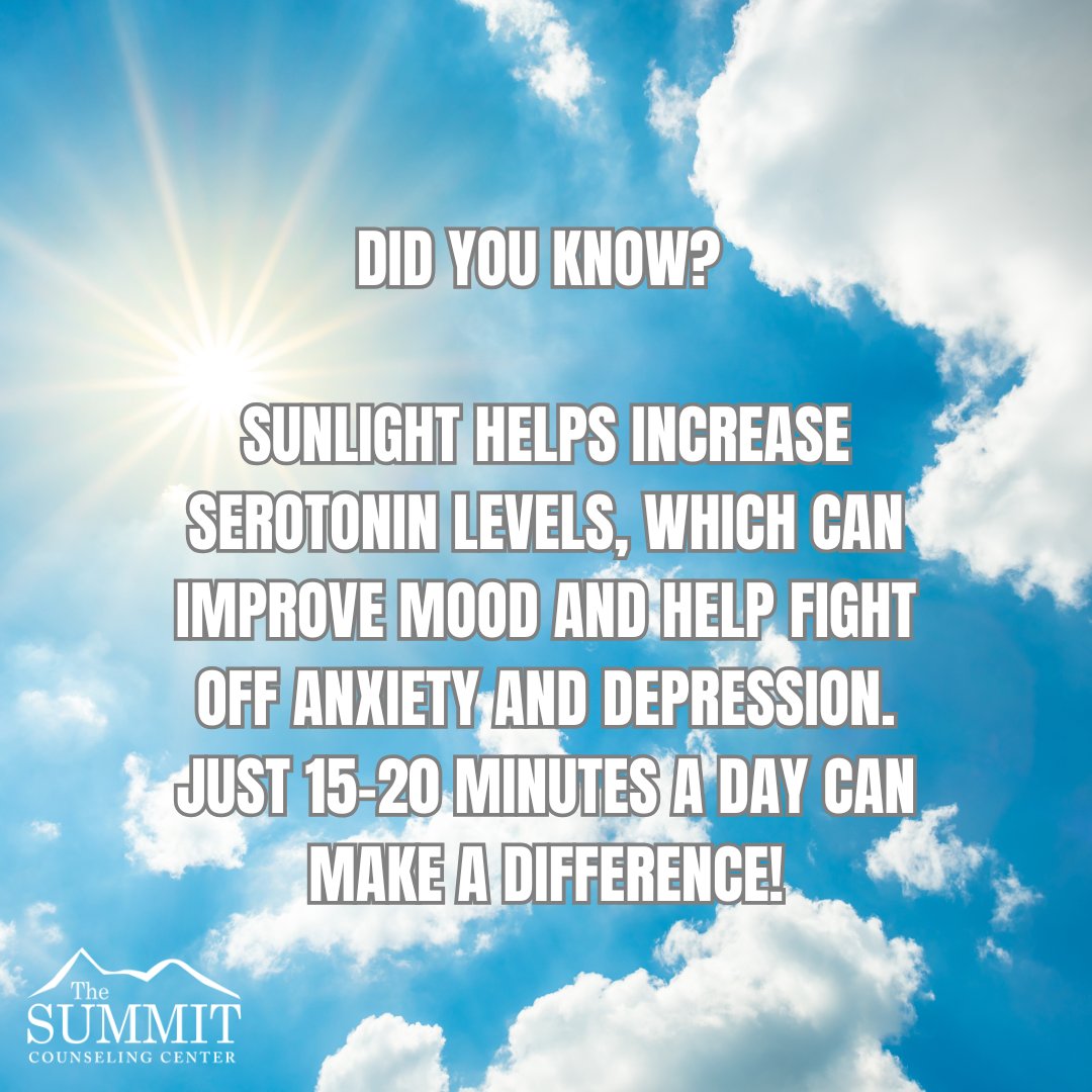 Feeling low or stressed? Step into the sunshine! Just 15–20 minutes of sunlight a day can boost your serotonin levels. As well as helping to improve your mood and reduce symptoms of anxiety and depression. And if you're struggling, we’re here to help.