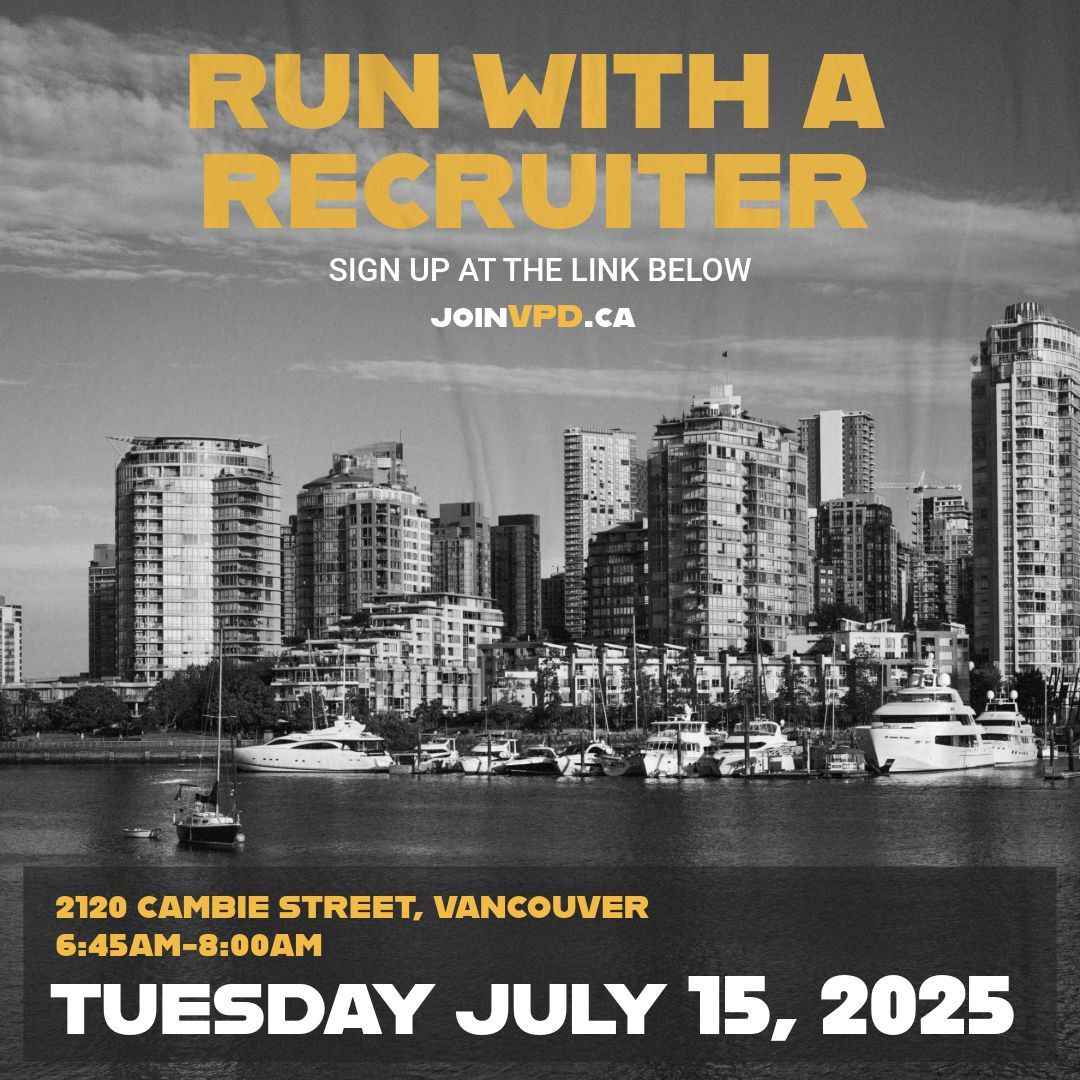 VPDRecruiting's tweet image. Don’t miss out! Now is the perfect time to sign up for our upcoming session of Run With A Recruiter.

Join us to explore exciting career opportunities with #VPD while enjoying a great run. Sign-up now!

#RWR #run #vancouver #JoinVPD