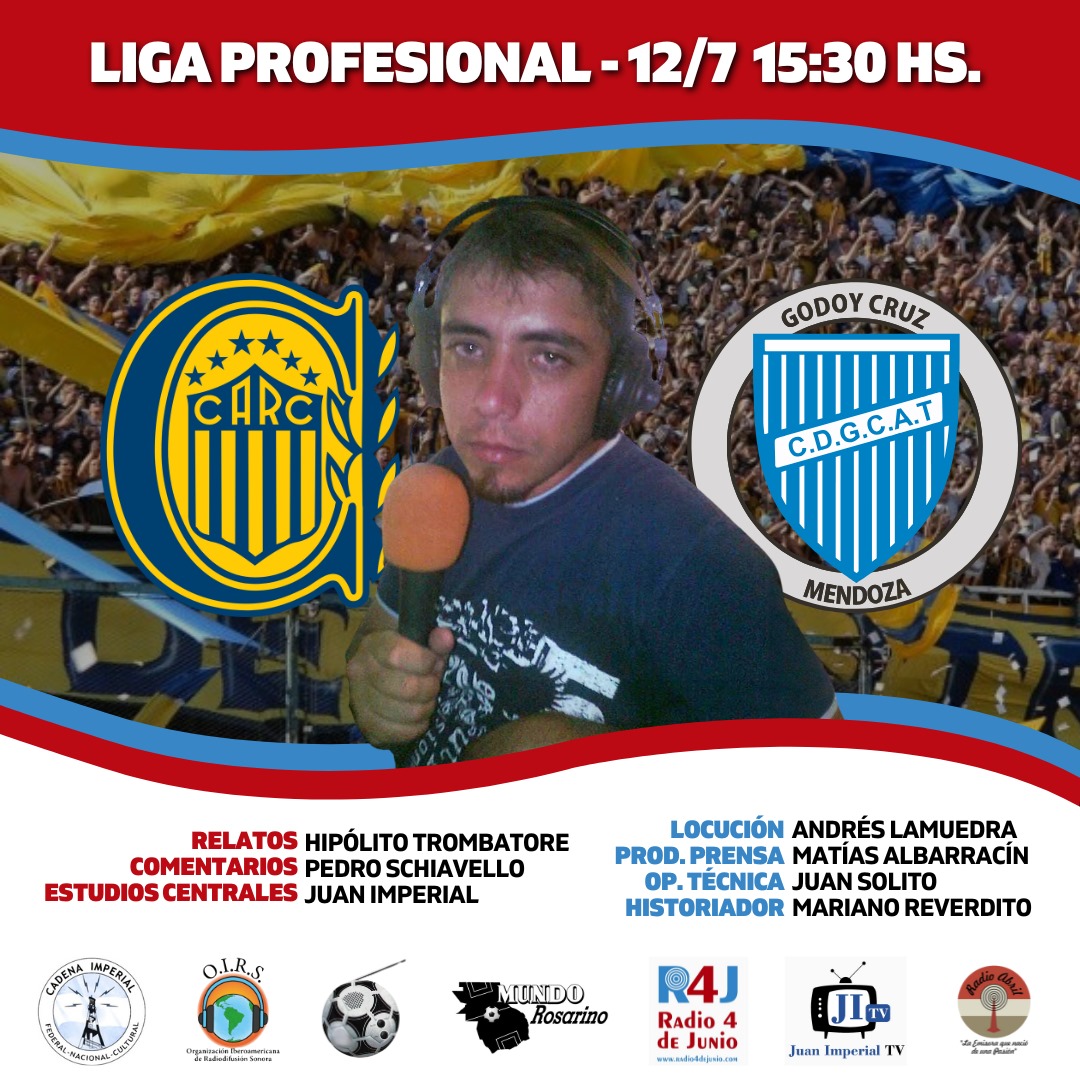 MundoRosarino's tweet photo. 📌 @Fpdelosarg - @mundorosarino
⏰ 15:30
⚽️ @RosarioCentral 🆚 @ClubGodoyCruz
🏆 @LigaAFA
🗣️ @HTrombatore
🎙️ Pedro Schiavello
📻 @radio4dejunio, @juanimperialtv,  @cadenaimperial y @oirsarg
💻 https://t.co/YA4AOc5fqW - https://t.co/zTnP94BpfY https://t.co/OWbRFI8FUc