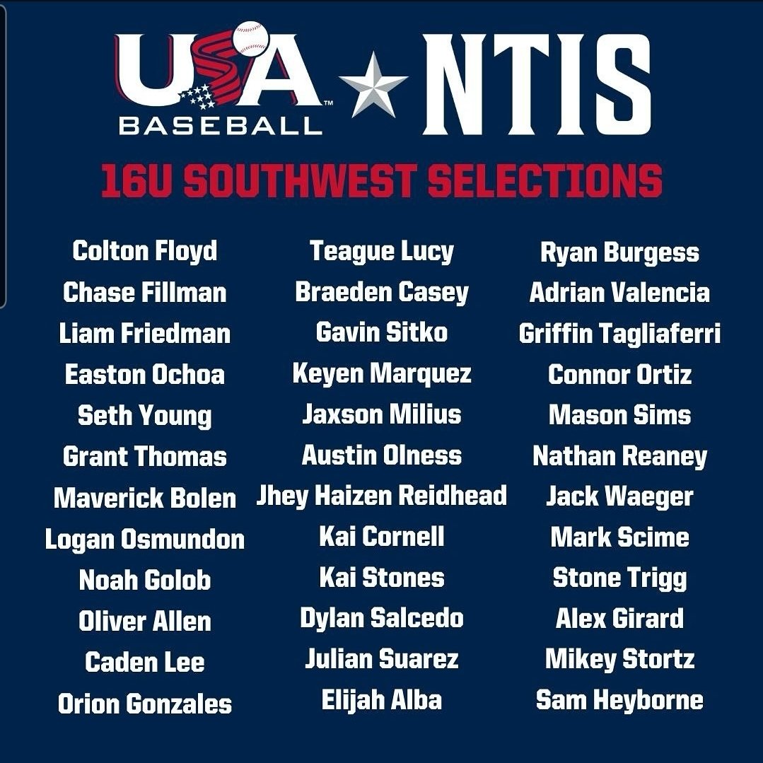 Congratulations to '27 1B/P Grant Thomas on his selection to Team USA Baseball!  Good luck in North Carolina!