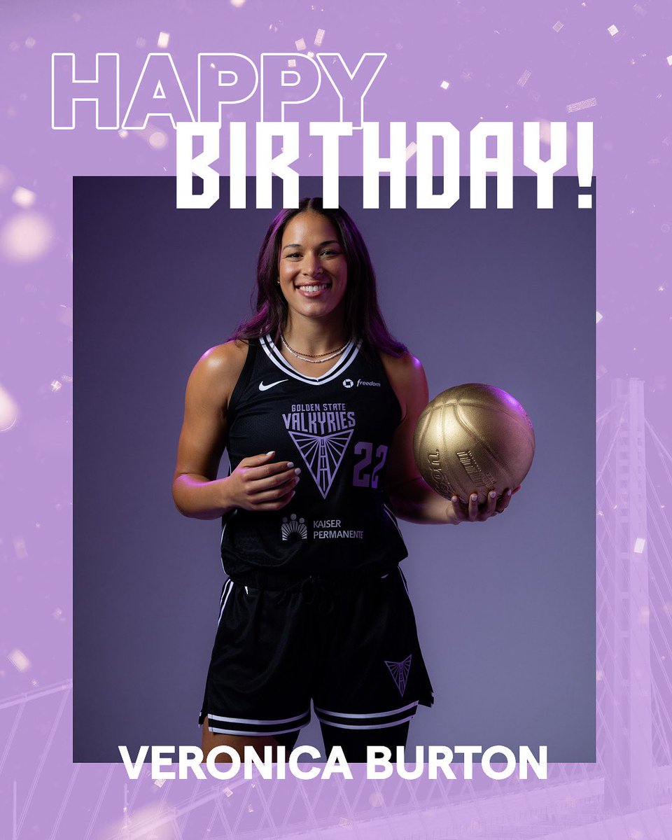 Golden State Valkyries (@valkyries) on Twitter photo HVBDAY 🎂🫶✨
Everyone drop a happy birthday in the replies for our girl <a href="/Veronicaab22/">Veronica Burton</a>!! HVBDAY 🎂🫶✨
Everyone drop a happy birthday in the replies for our girl <a href="/Veronicaab22/">Veronica Burton</a>!!