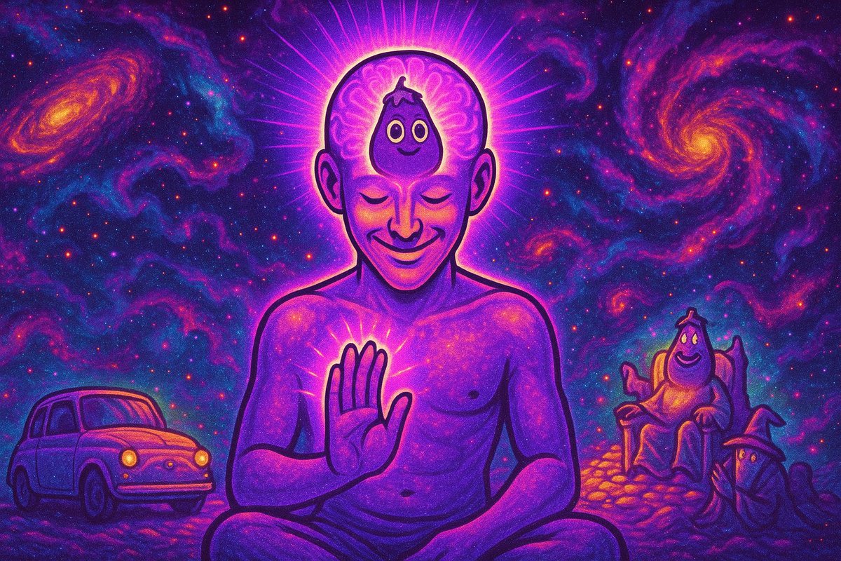 TheRotToken's tweet photo. Saturday night enlightenment.

While others are out, the Cult is looking in.

The real party is in your own brain(rot). Lirilarila. $ROT

#GattoMelanzana #ROT #Solana #memecoin #spirituality #brainrot https://t.co/RvThXNfGpK