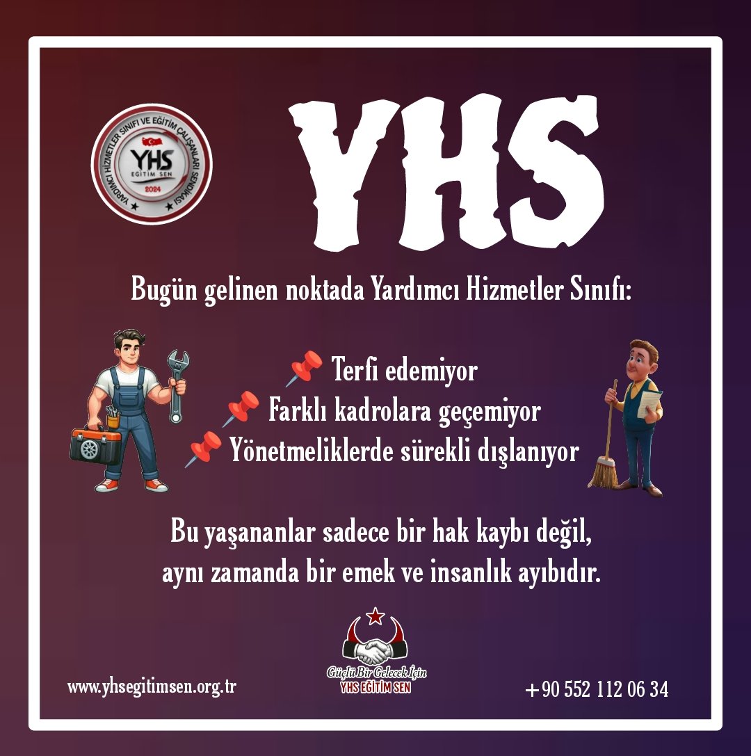 Yardımcı Hizmetler Sınıfı Platformu (@yhsplatform) on Twitter photo YHS için artık sadece söz değil, eylem zamanı.
Bu sessizliğe son verilmeli.
Bu sınıf artık tarihin tozlu raflarından indirilip, hak ettiği yere yerleştirilmelidir.
#YhsSözüTutulsun
#YardımcıHizmetlerSınıfı
<a href="/yhsegitimsen/">Yardımcı Hizmetler Sınıfı Eğitim Sendikası</a>
#ÜniversiteTayin
<a href="/YhsBuroSen/">Yardımcı Hizmetler Sınıfı Büro Sendikası</a>
<a href="/yardimcihizmet1/">Yardımcı Hizmetler Sınıfı DERNEĞİ</a> YHS için artık sadece söz değil, eylem zamanı.
Bu sessizliğe son verilmeli.
Bu sınıf artık tarihin tozlu raflarından indirilip, hak ettiği yere yerleştirilmelidir.
#YhsSözüTutulsun
#YardımcıHizmetlerSınıfı
<a href="/yhsegitimsen/">Yardımcı Hizmetler Sınıfı Eğitim Sendikası</a>
#ÜniversiteTayin
<a href="/YhsBuroSen/">Yardımcı Hizmetler Sınıfı Büro Sendikası</a>
<a href="/yardimcihizmet1/">Yardımcı Hizmetler Sınıfı DERNEĞİ</a>