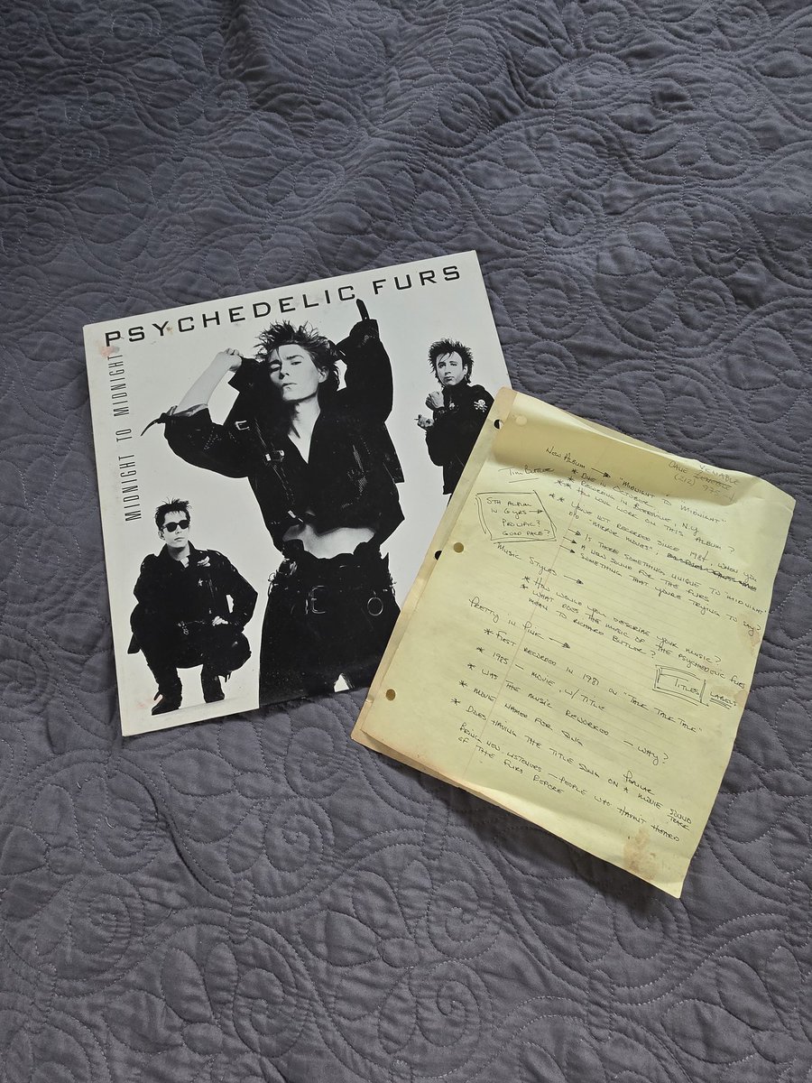 Had high-hopes of interviewing <a href="/pfurs/">The Psychedelic Furs</a>  Richard Butler, before playing <a href="/HOBHouston/">House of Blues Houston</a> tonight. He was my first-ever interview 39 years ago. I was terrible...he was gracious...and I'd like a do-over, to make it right! (Even have the notes from that first conversation, still!)