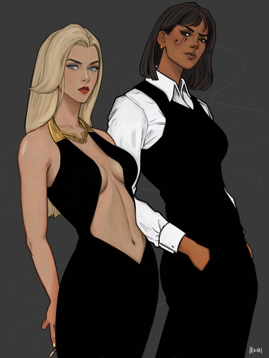 ikzuri's tweet image. The angel of death and the angel of redemption, of course. 💋

#Pharmercy #Overwatch #AU #Art