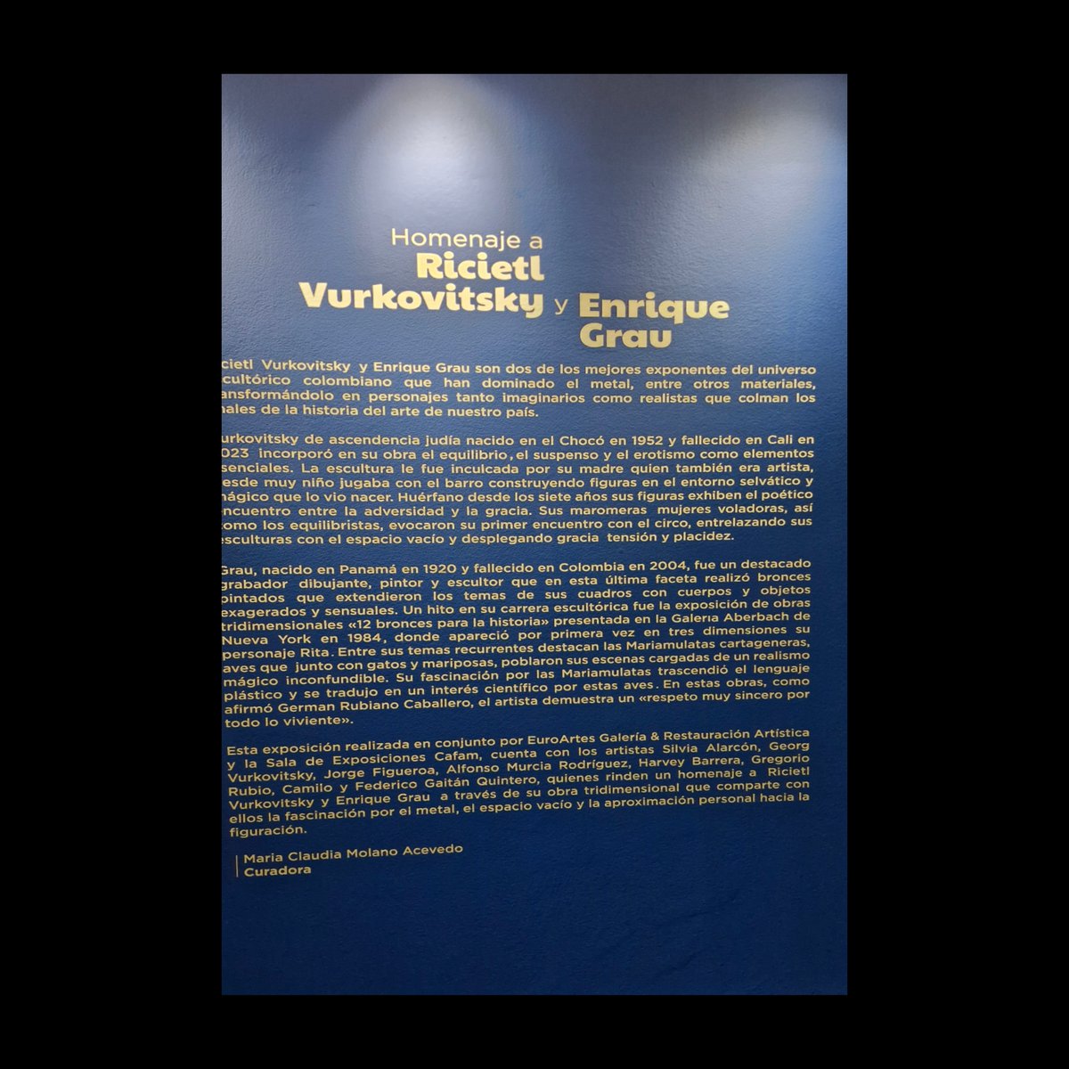 salarconart's tweet photo. Homenaje a  los maestros #Grau y #Vurkovitsky, Una Maravillosa exposición en la que participé el pasado mes de Junio.

#art #contemporaryart #españa #Colombia #artecontemporaneo https://t.co/fHD8Rcc019