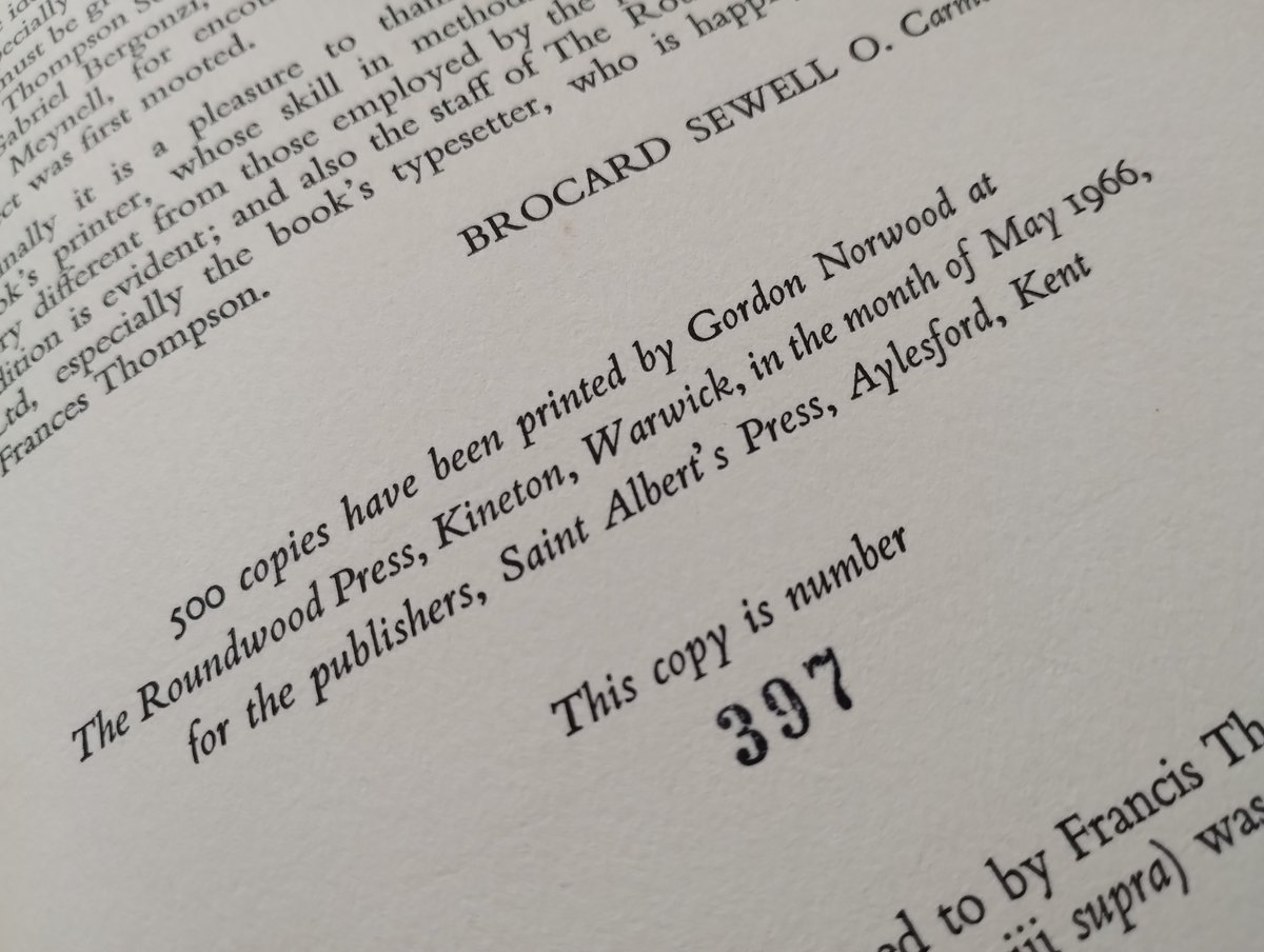 KatrinaRotgalve's tweet photo. "The Mistress of Vision" is a poem by Francis Thompson, 1st publ. in 1912. A limited edition of the poem was published by Saint Albert's Press in 1966.This edition was limited to 500 numbered copies. West Looe Bookshop has a copy of this #book No 397 in fine condition. @FlissZak https://t.co/wWTZ73wQ1C
