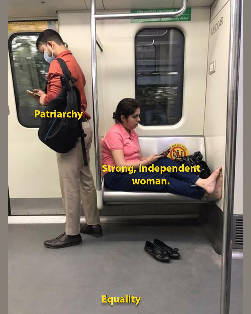 thepurusharth's tweet photo. On the bus, strong independent ones don’t even need a ticket. https://t.co/7WUuGZ4Kkz