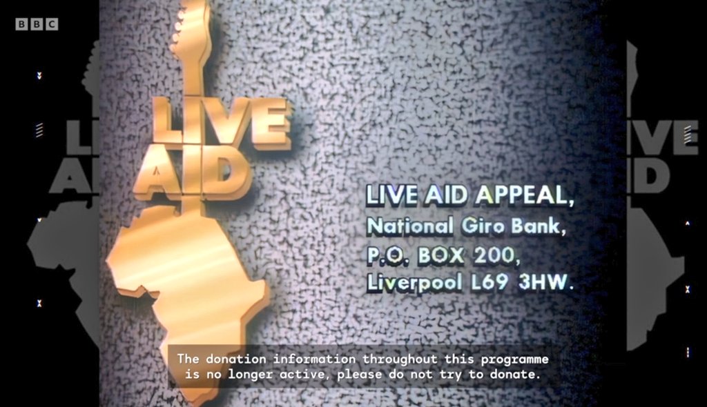 Incredible that the Live Aid repeat has to include that disclaimer.