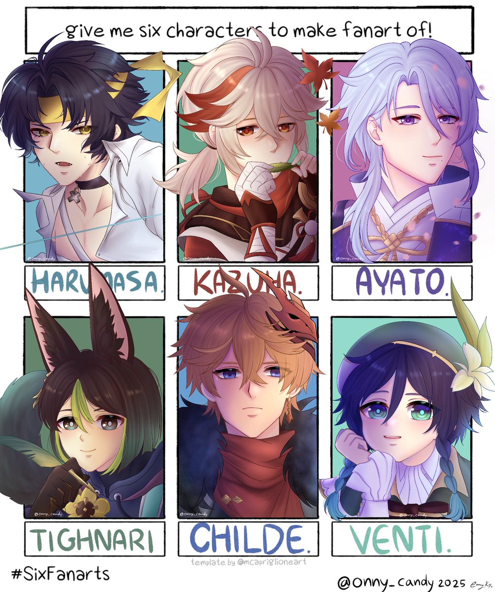 candy_onny's tweet photo. 6 fanarts! #げんしん #zzzプラス #Harumasa #kazuhakaedehara #Ayato #Tighnari #Childe #Venti  #fanart https://t.co/QksYGg02ew