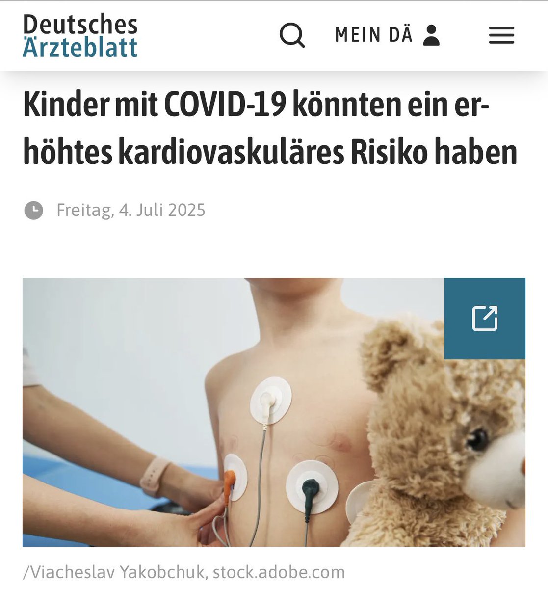 Kinder mit COVID-19 könnten ein erhöhtes kardiovaskuläres Risiko haben

„Kinder, die mit COVID-19 infiziert sind, haben möglicherweise ein erhöhtes Risiko für Herz-Kreislauf-Erkrankungen. Darauf deuten Ergebnisse einer Studie der Harvard University und des Australian National …