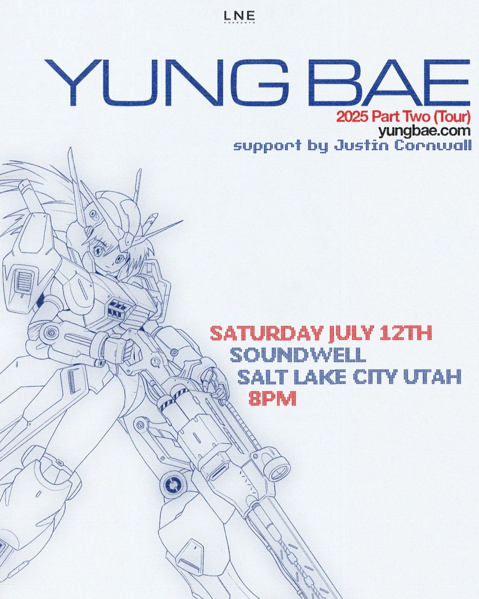 SoundwellSLC's tweet image. TONIGHT🪩🔊
@yungbae is in the house + Support by Justin Cornwall
DOORS @ 8PM // 21+
🍹PLUS, pre-game @studiosaltlake: Heartbreaker Indie Dance Party!
6PM-8PM
Come grab a bite & some drinks before the show🍕
SoundwellSLC.com 🎟️
#SoundwellSLC #LNE #YungBae