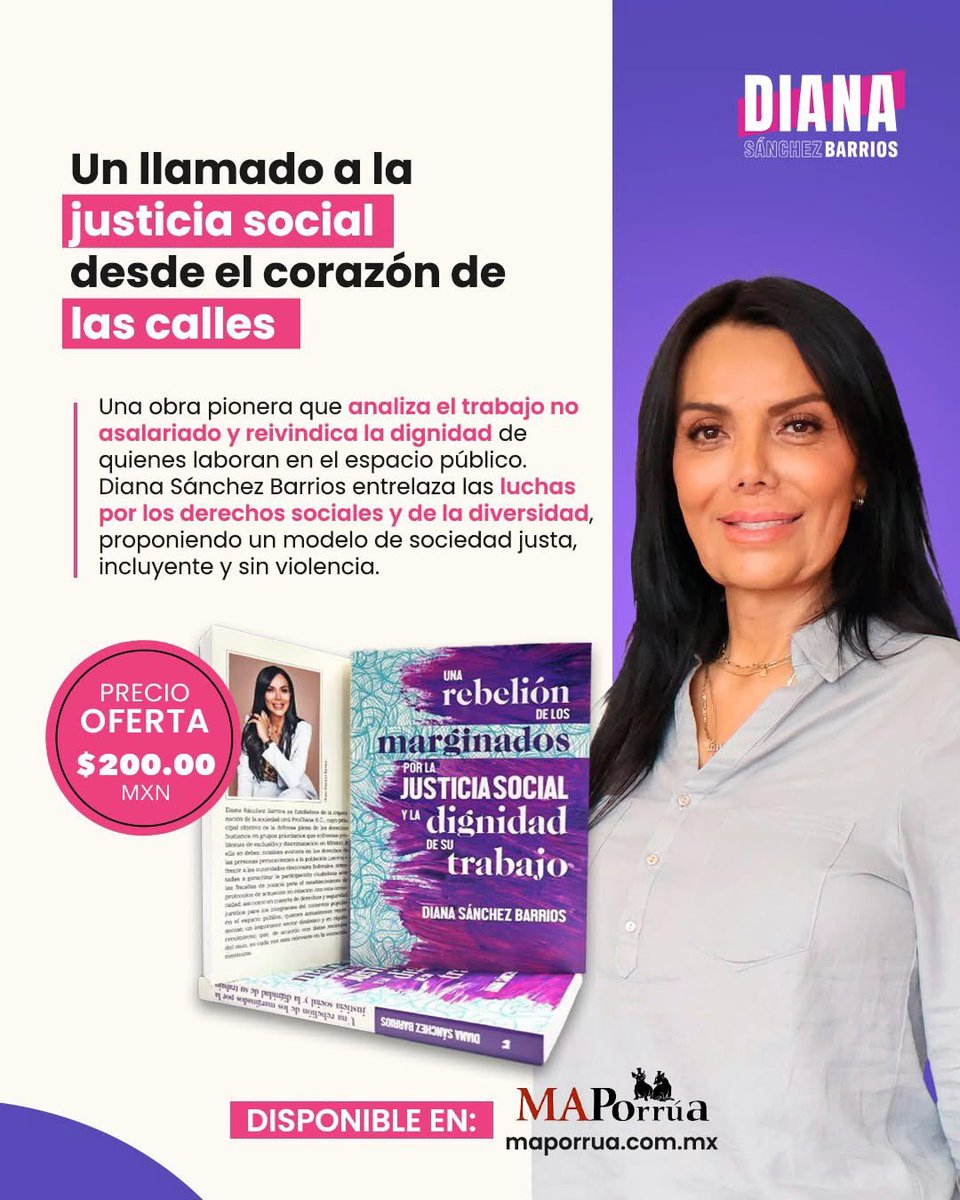 Diana Sánchez Barrios (@dianasanchezbar) on Twitter photo 'Una rebelión de los marginados: por la justicia social y la dignidad de su trabajo' es un trabajo que me enorgullece y me llena el corazón; es lucha, memoria y trabajo digno.
¡Pueden conseguirlo en <a href="/MAPorrua/">Editorial Miguel Angel Porrúa</a>!
📚 📚 'Una rebelión de los marginados: por la justicia social y la dignidad de su trabajo' es un trabajo que me enorgullece y me llena el corazón; es lucha, memoria y trabajo digno.
¡Pueden conseguirlo en <a href="/MAPorrua/">Editorial Miguel Angel Porrúa</a>!
📚 📚