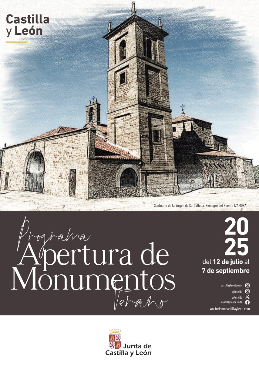 El Programa de Apertura de Monumentos Verano 2025 permite visitar 449 bienes patrimoniales hasta el 7 de septiembre
⛪ comunicacion.jcyl.es/web/jcyl/Comun…