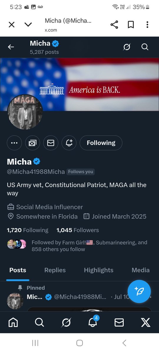 Can we support this Army Veteran please give <a href="/Micha41988Micha/">Micha</a> a follow, repost 💪🫶👊💥💯🇺🇸🫡