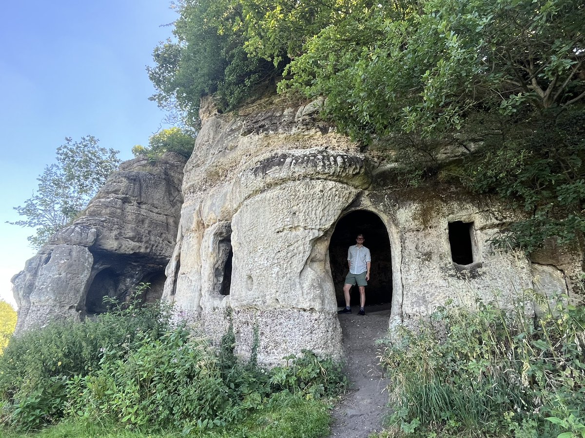 paulpowlesland's tweet image. I visited the oldest remaining Anglo-Saxon inhabitation in England: the cave church & hermit dwelling of Anchor Church in Derbyshire.
The caves still felt like a sacred space, albeit unlike any I had experienced in England before. Apart from the disused cooling towers of…
