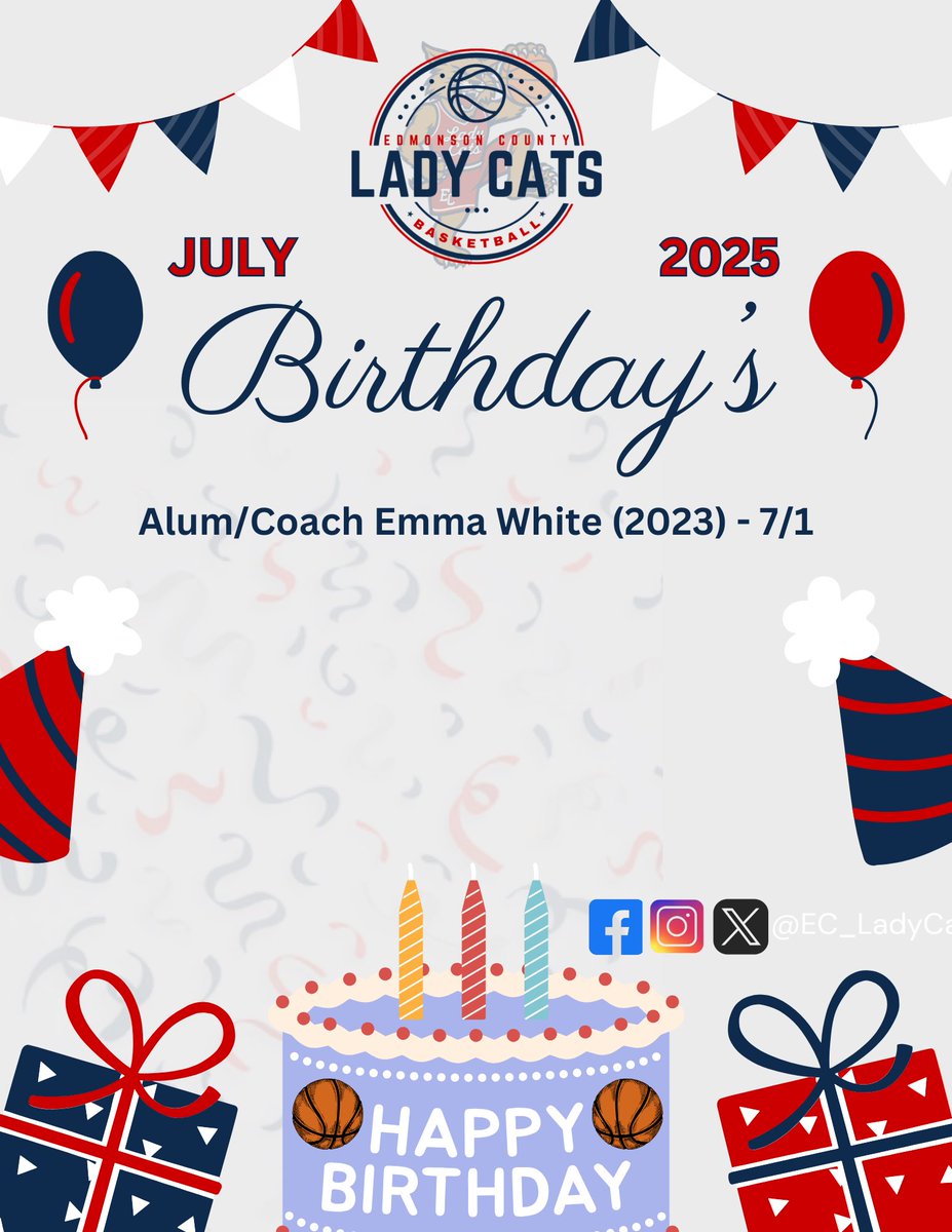 Edmonson County Girls Basketball (@ec_ladycatbball) on Twitter photo Want to wish our former and current players/coaches Happy July Birthday! Coach Emma celebrated earlier this month. Still trying to grow our Birthday Club to celebrate our past and present. Want to wish our former and current players/coaches Happy July Birthday! Coach Emma celebrated earlier this month. Still trying to grow our Birthday Club to celebrate our past and present.
