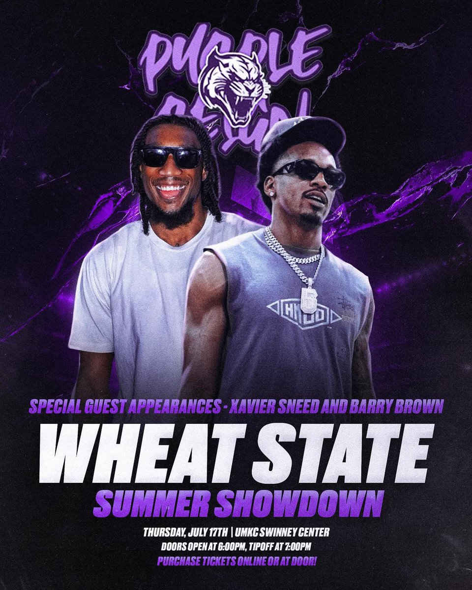 Clent Stewart (@clentstewart) on Twitter photo Grab your tickets now to the 2nd Annual Wheat State Showdown! Let’s go! #emaw
linktr.ee/PurpleReignTBT… Grab your tickets now to the 2nd Annual Wheat State Showdown! Let’s go! #emaw
linktr.ee/PurpleReignTBT…