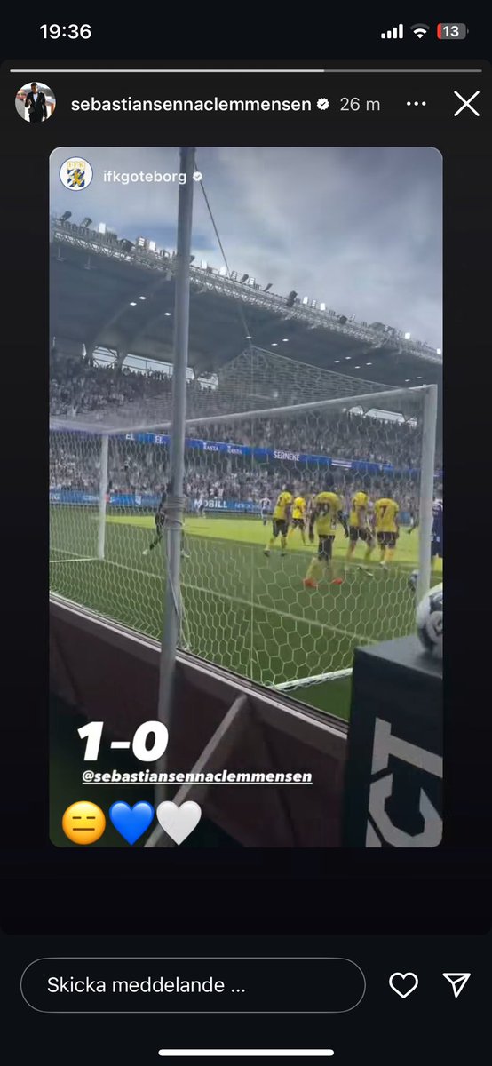 Man lägger ut att man gjort mål. Men torskat. #ifkgbg