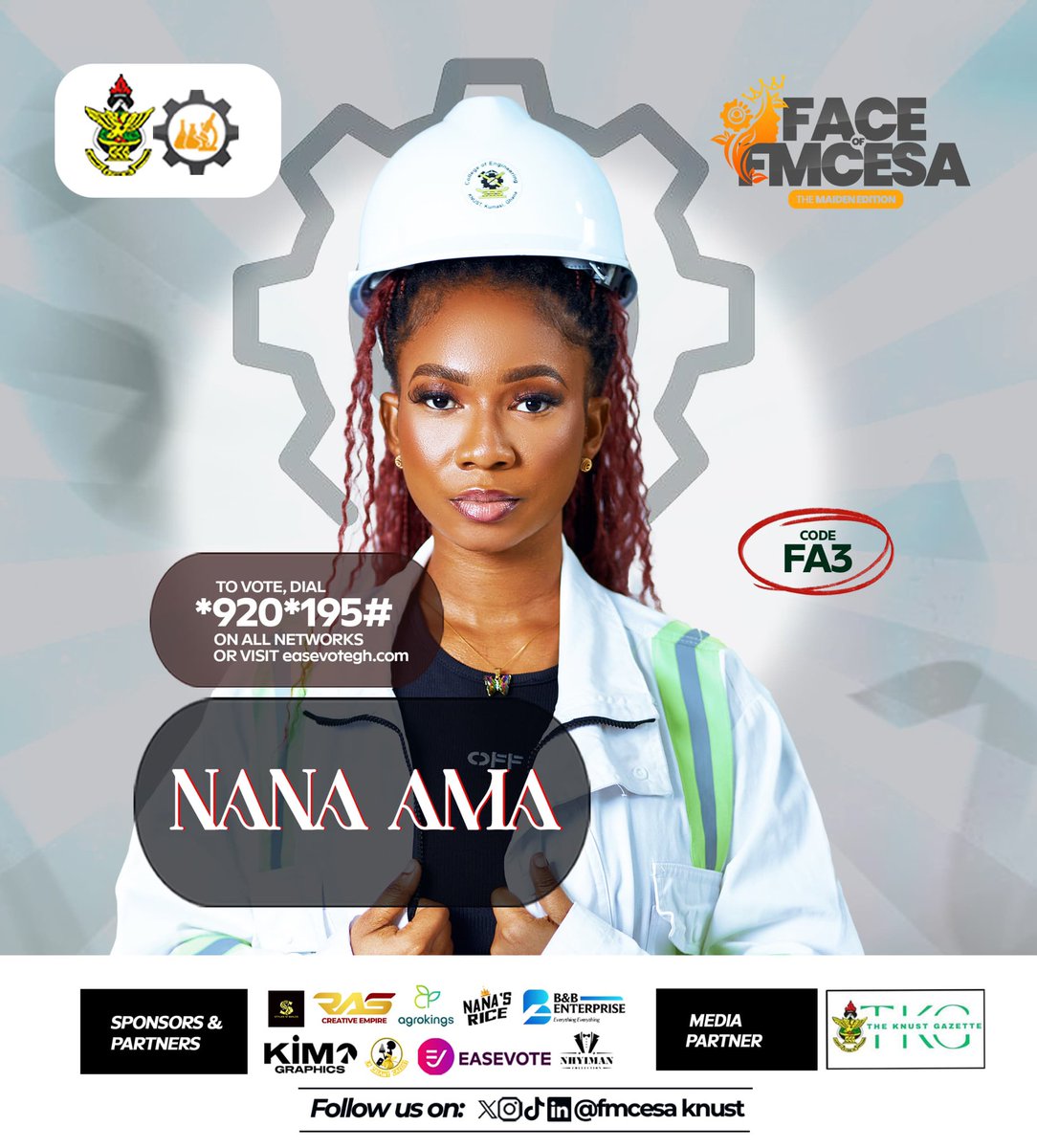 Meet NANA AMA 

Vote for her using the code FA3
