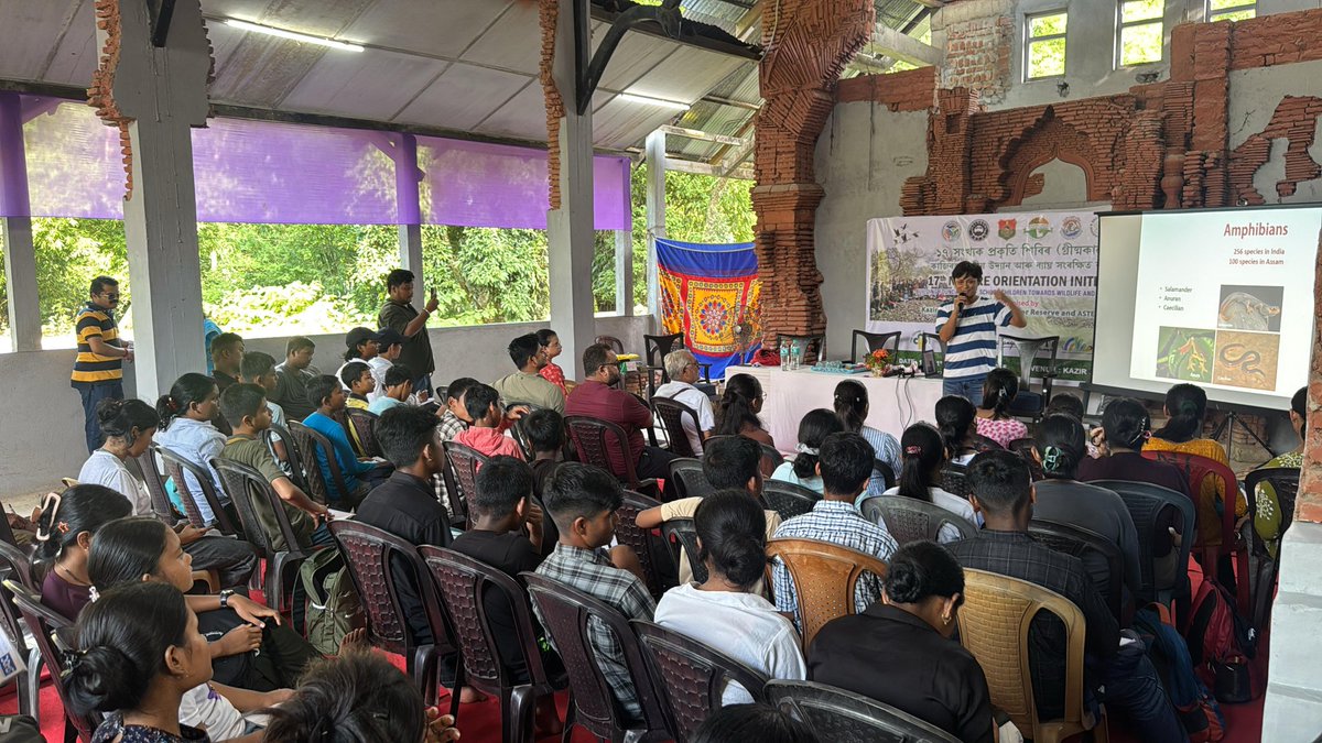 Kaziranga National Park & Tiger Reserve (@kaziranga_) on Twitter photo On Day 3 of #NOI2025 Dr. Rajib Basumatary of <a href="/DRCollege1949/">DR_College</a> sparked curiosity with an engaging session on reptiles. Myths busted, questions answered, and a new appreciation for our cold-blooded co-inhabitants! 🌿💬
#NatureCamp #Kaziranga #Herpetofauna On Day 3 of #NOI2025 Dr. Rajib Basumatary of <a href="/DRCollege1949/">DR_College</a> sparked curiosity with an engaging session on reptiles. Myths busted, questions answered, and a new appreciation for our cold-blooded co-inhabitants! 🌿💬
#NatureCamp #Kaziranga #Herpetofauna