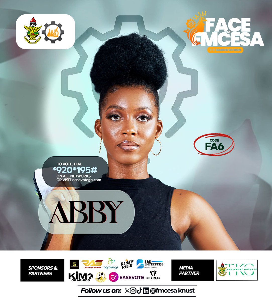 Meet ABBY 

Vote for her using the code FA6