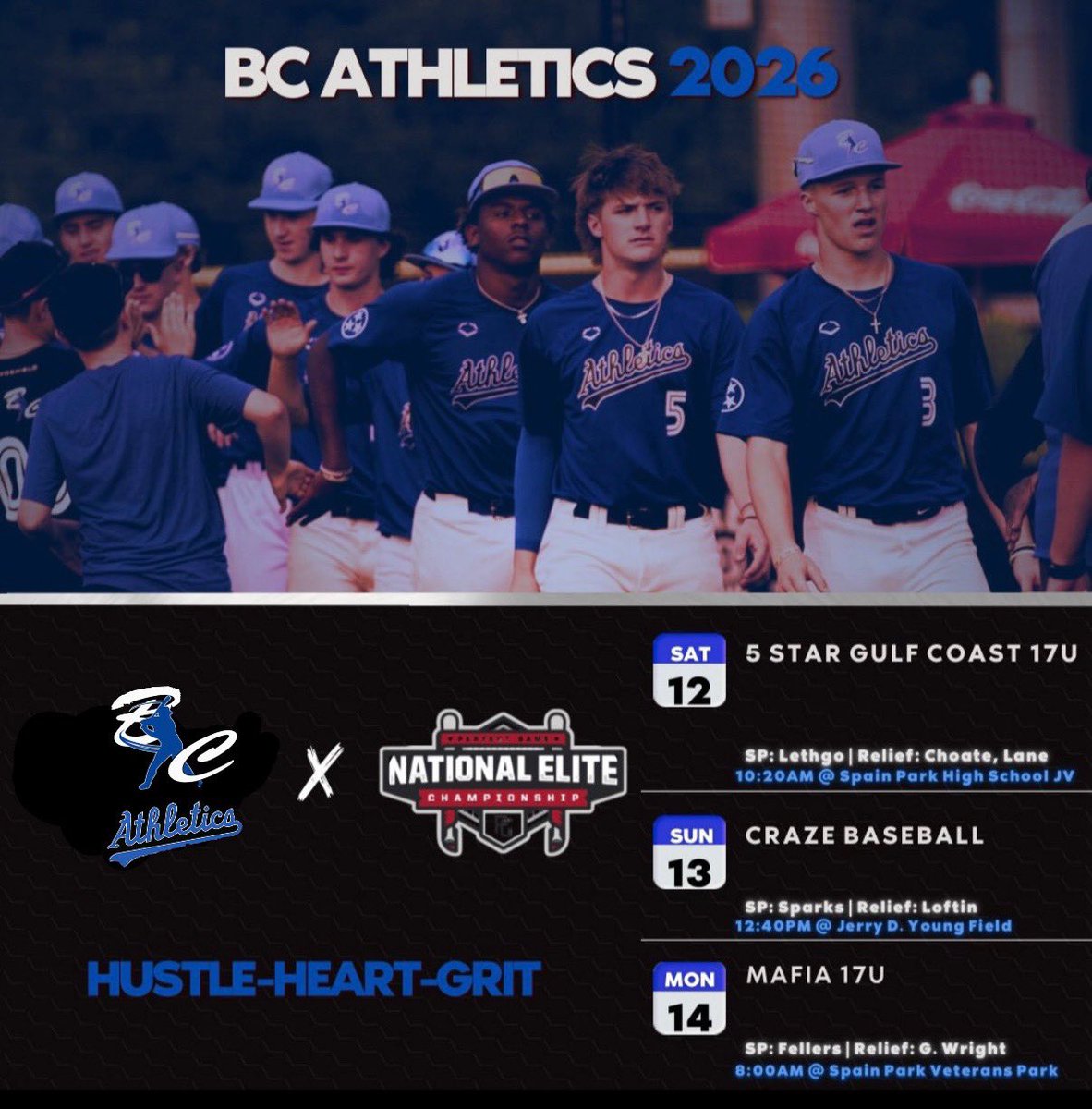 Tyler Orr (@t_orr7217) on Twitter photo 🟦 <a href="/Bc_Athletics_/">BC Athletics, LLC</a> 2026 Orr⬜️
17u National Elite Championships
<a href="/PG_Tourney/">Perfect Game Tournaments</a> <a href="/PG_Scouting/">Perfect Game Scout</a>
⏰ 10:20 AM cst
📍Spain Park HS *jv
🆚 5Star Gulf Coast
🌤️85*
⚾️ Scheduled Starter:
<a href="/amari_lethgo/">Amari Lethgo</a> <a href="/Halls_Baseball/">Halls High Baseball</a>
⚾️ Relief:
<a href="/BrodyChoate/">Brody Choate</a>
#Hustle•#Heart•#Grit 🟦 <a href="/Bc_Athletics_/">BC Athletics, LLC</a> 2026 Orr⬜️
17u National Elite Championships
<a href="/PG_Tourney/">Perfect Game Tournaments</a> <a href="/PG_Scouting/">Perfect Game Scout</a>
⏰ 10:20 AM cst
📍Spain Park HS *jv
🆚 5Star Gulf Coast
🌤️85*
⚾️ Scheduled Starter:
<a href="/amari_lethgo/">Amari Lethgo</a> <a href="/Halls_Baseball/">Halls High Baseball</a>
⚾️ Relief:
<a href="/BrodyChoate/">Brody Choate</a>
#Hustle•#Heart•#Grit