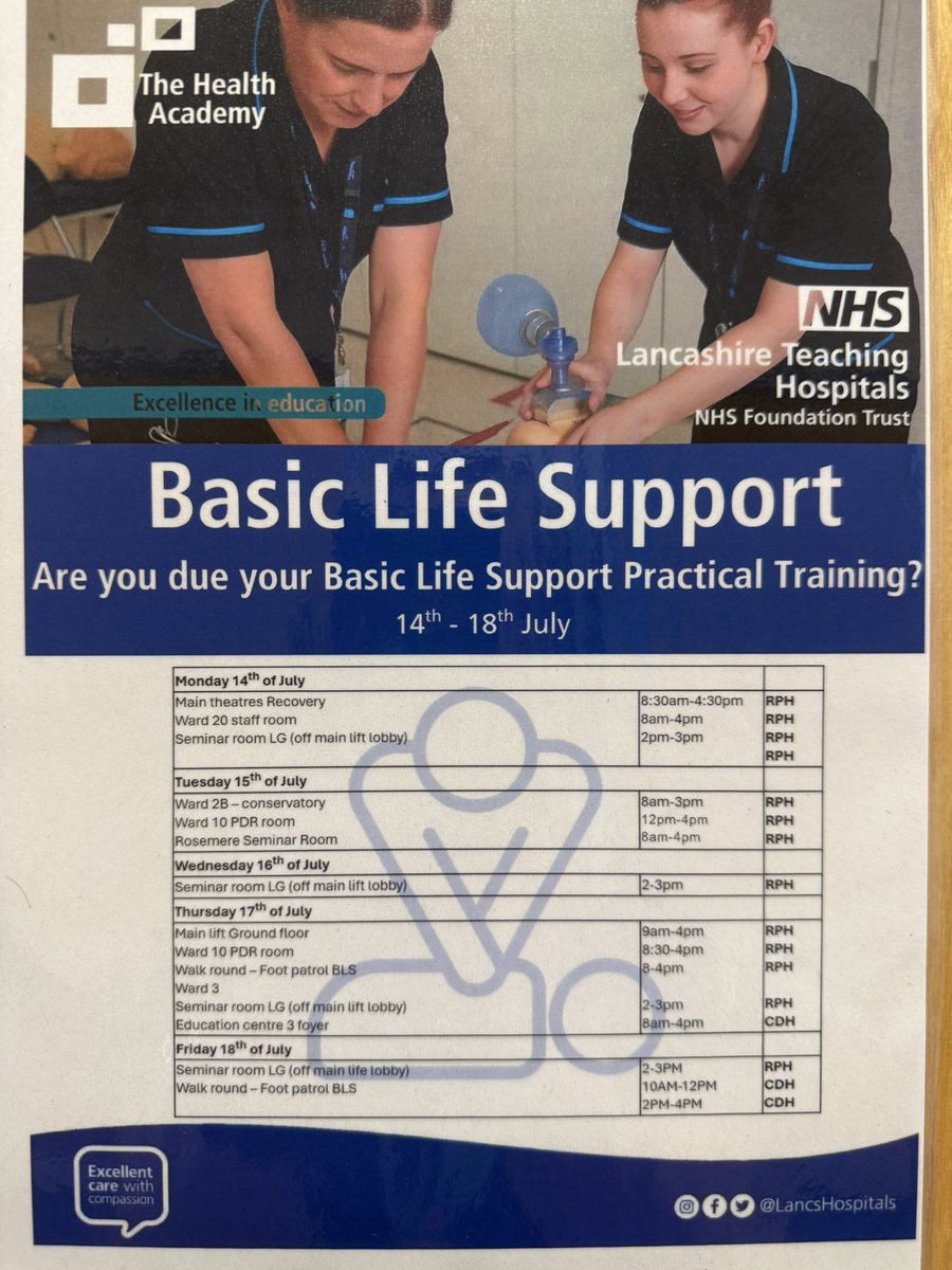 Liz Midwinter (@sisterscrappy) on Twitter photo Beat The Heat!!!
This week our awesome Resus Team and clinical educators are doing a summer push for basic life support training compliance!
Drop in to one of our sessions if you are amber or red!
<a href="/LancsHospitals/">Chorley & Royal Preston</a> <a href="/ResusSimLTHTR/">Resus&SimulationServices LTHTR</a> <a href="/LancsHealthAcad/">Lancs Health Academy</a> <a href="/LancsAP/">LancsAdvancedPractice</a> <a href="/Kirstie130/">Kirstie 💙</a> <a href="/EdCentresLTH/">Education Centres at Lancashire Teaching Hospitals</a> Beat The Heat!!!
This week our awesome Resus Team and clinical educators are doing a summer push for basic life support training compliance!
Drop in to one of our sessions if you are amber or red!
<a href="/LancsHospitals/">Chorley & Royal Preston</a> <a href="/ResusSimLTHTR/">Resus&SimulationServices LTHTR</a> <a href="/LancsHealthAcad/">Lancs Health Academy</a> <a href="/LancsAP/">LancsAdvancedPractice</a> <a href="/Kirstie130/">Kirstie 💙</a> <a href="/EdCentresLTH/">Education Centres at Lancashire Teaching Hospitals</a>