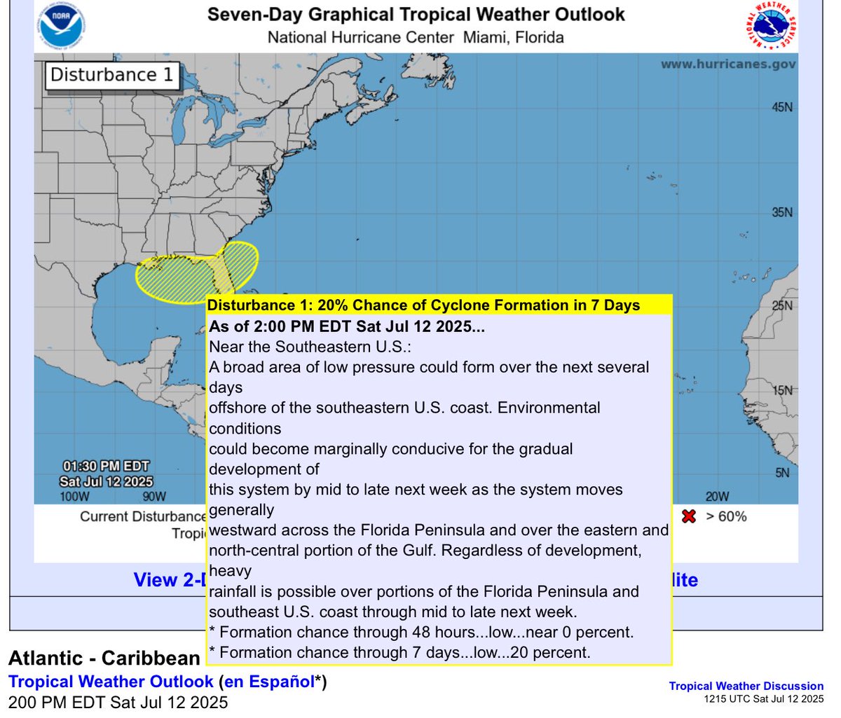 wx_anthony's tweet image. JUST IN from the NHC- we have yellow blobbage across #FL and into the #Gulf. 20% chance for tropical development. Chances still remain low right now
#flwx #Florida #tropics #tropicalweather