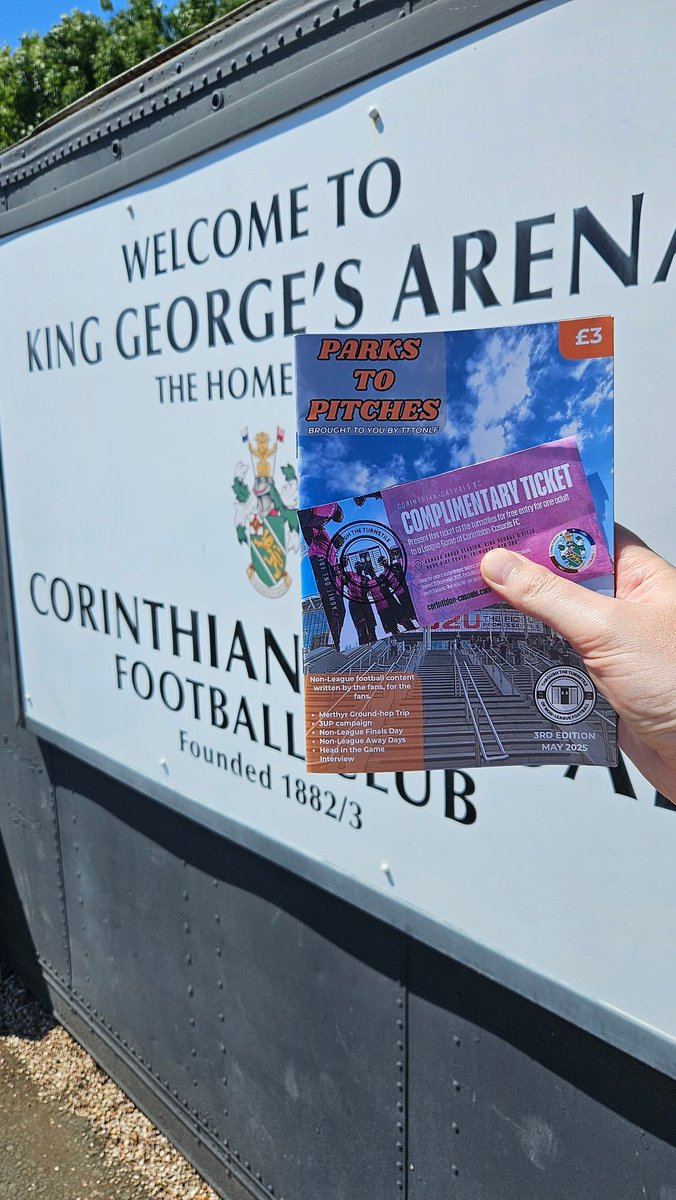 Parks to Pitches Edition 3 - Not only do you get a whole magazine dedicated to non-league football. Every copy also comes with a free matchday ticket for a Corinthian-Casuals match of your choice! 🫶⚽️

All for just £3 + delivery! 

tttonlf.square.site/product/parks-…