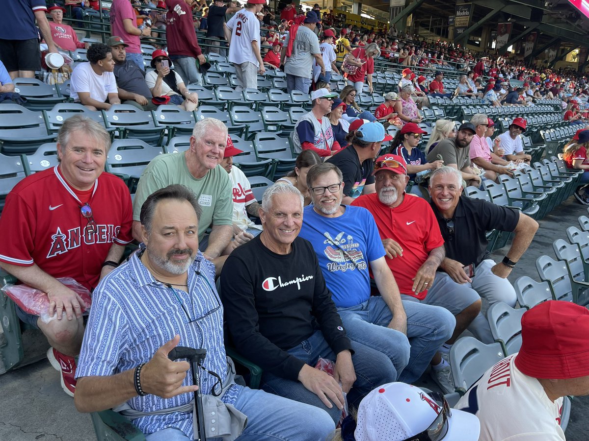 kylecaudill22's tweet photo. Lakewood High Baseball class of 1980 (feat my dad) enjoyed seeing a fellow Lakewood High alum, Travis d'Arnaud, walk off the Dbacks @Angels Stadium last night during their reunion weekend https://t.co/ofzq0xoZkh