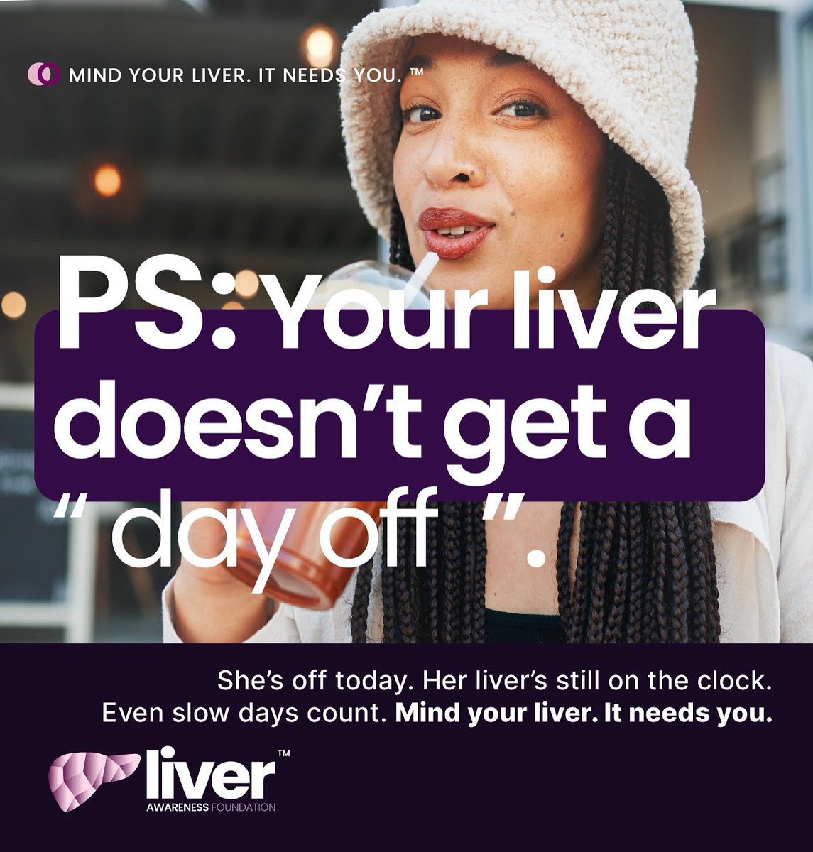 LiverAwareness's tweet image. Your liver gets no days off.
It’s working 24/7: filtering toxins, fighting infection, breaking down alcohol, and more (500+ jobs a day).
Don’t take it for granted.
Mind Your Liver. It Needs You.™
#LiverAwareness #MindYourLiver #GenZHealth #ThisIsLAF