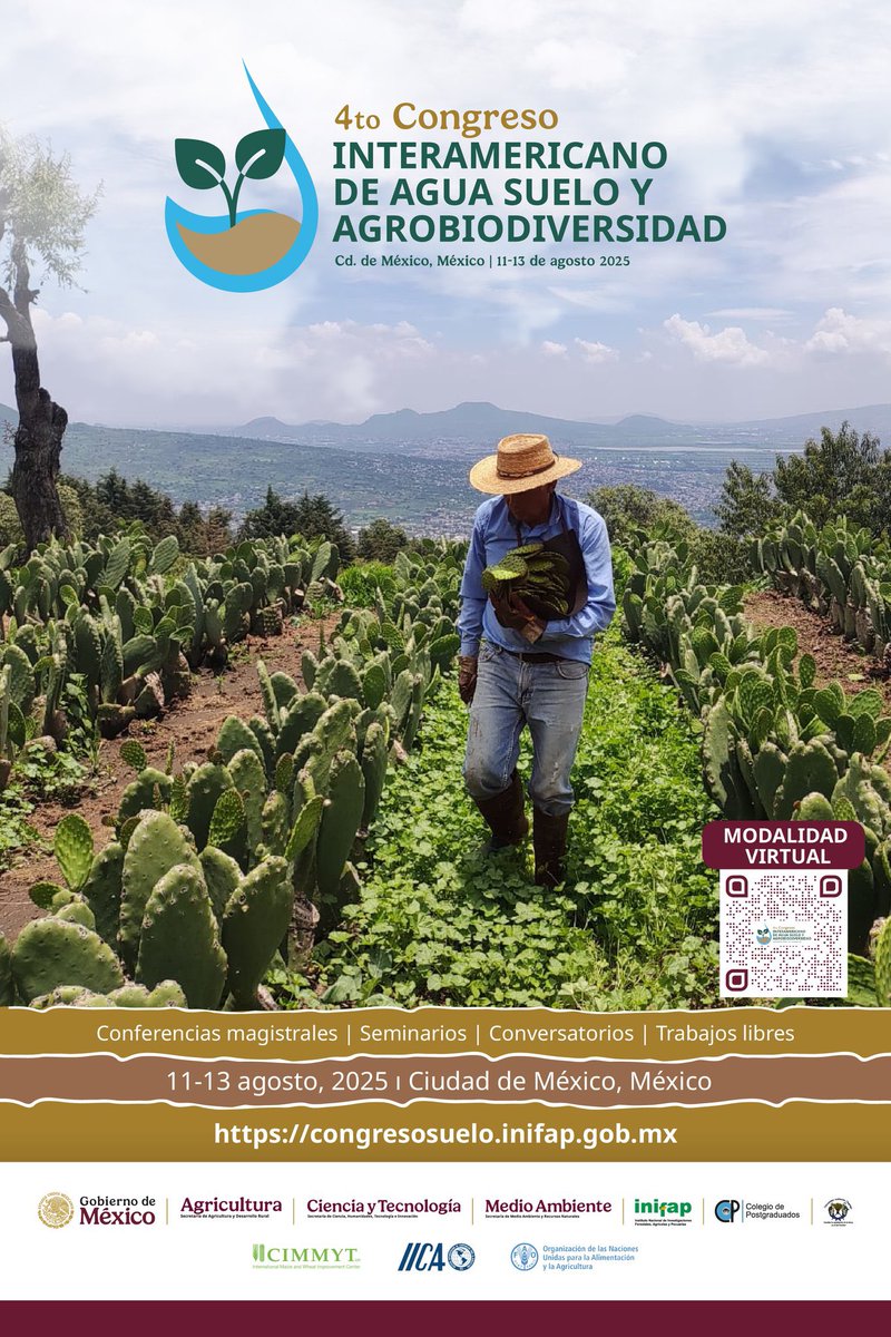 🌎 💧🌱 ¡Regístrate al #CIASA2025!

🗓️ Del 11 al 13 de agosto

Un espacio de intercambio científico y técnico sobre el uso sostenible de los recursos naturales, conservación de la agrobiodiversidad, manejo del agua y el suelo en América Latina.

congresosuelo.inifap.gob.mx/#REGISTROS