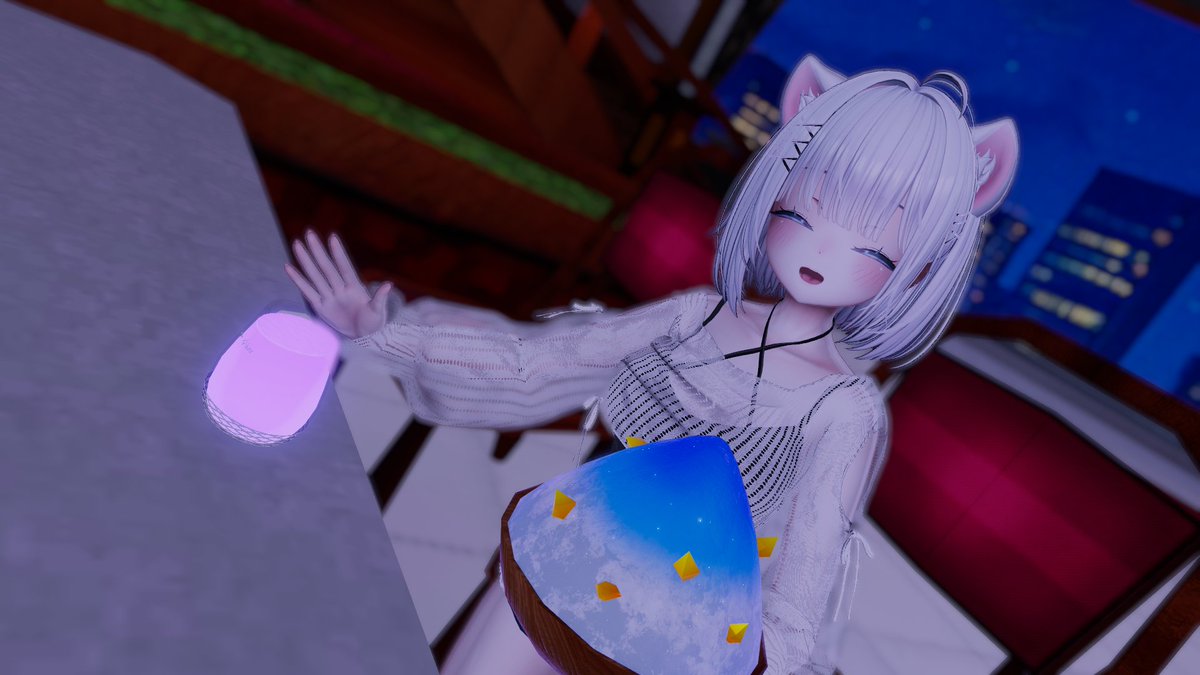 夏といえばかき氷だ！
#フランカカフェ_VRC #ぶいちゃアークスの日常