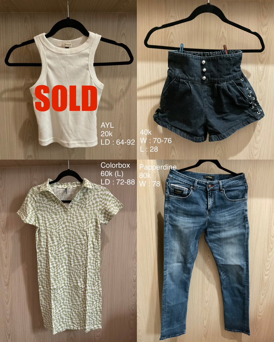 gosehunt's tweet photo. WTS PRELOVED colorbox nevada vest tank top rok maxi midi skirt cardigan sweater hoodie kemeja crop blouse dress celana jeans

bisa shopee https://t.co/HC7VM6z6sD