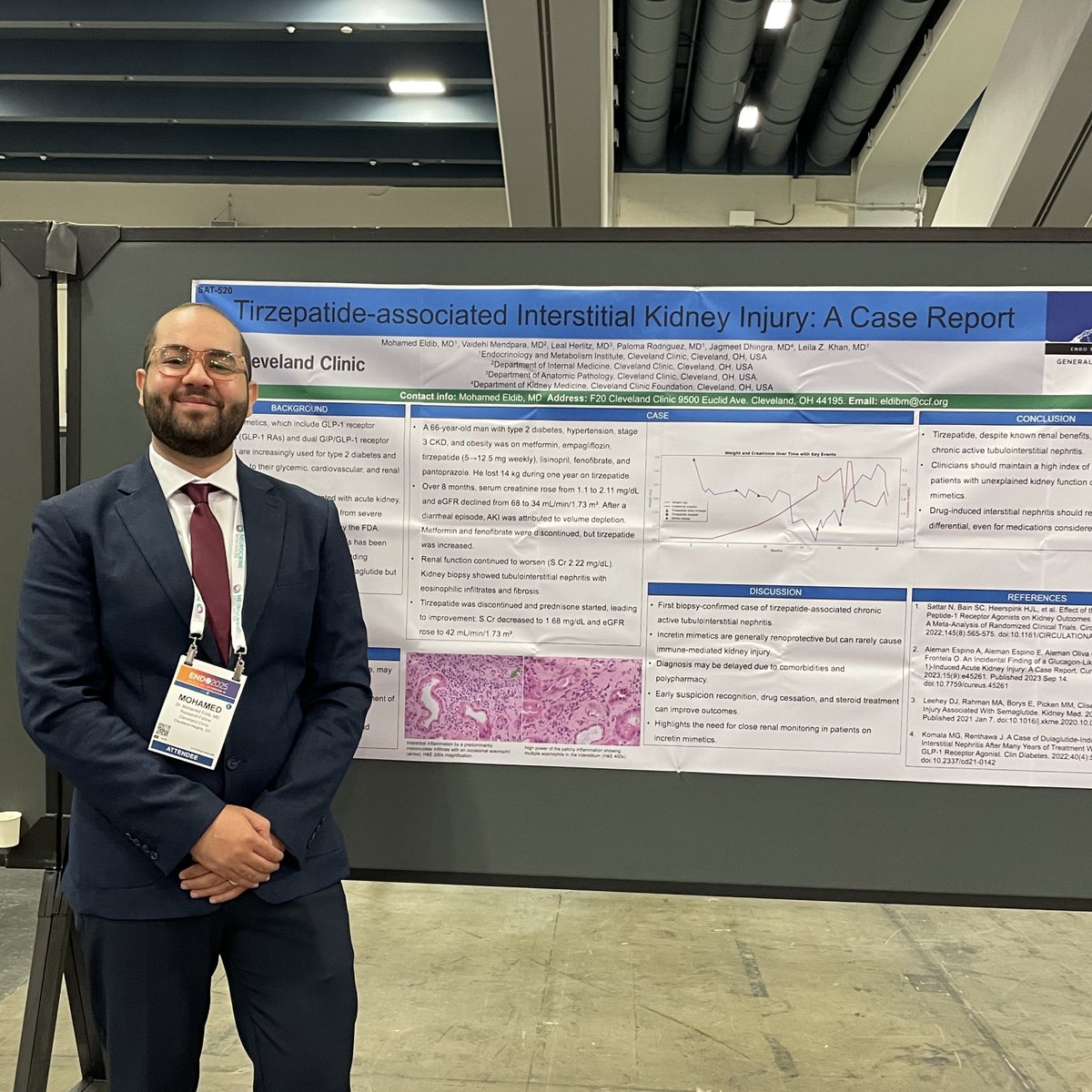 If you are a fan of GLP-1/GIP RA like me - come check out this rare but serious side effect!
We’re presenting a case of tirzepatide- associated interstitial kidney injury

ENDO 2025 | Poster Board 520 | 12:15 PM

#ENDO2025 <a href="/TheEndoSociety/">Endocrine Society</a>
