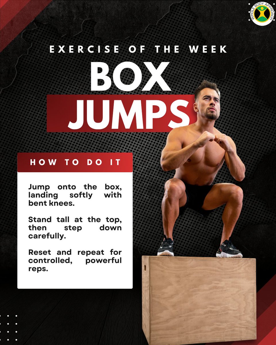 WBA2k10's tweet image. Exercise of the Week: Box Jumps 📦🔥

#BoxJumps #ExplosivePower #JumpTraining #LegDay #AthleticPerformance #Plyometrics #CardioWorkout #StrengthAndConditioning #LegStrength #SpeedTraining #Agility #JumpHigher #GluteWorkout #CoreStrength #PowerWorkout #FunctionalFitness