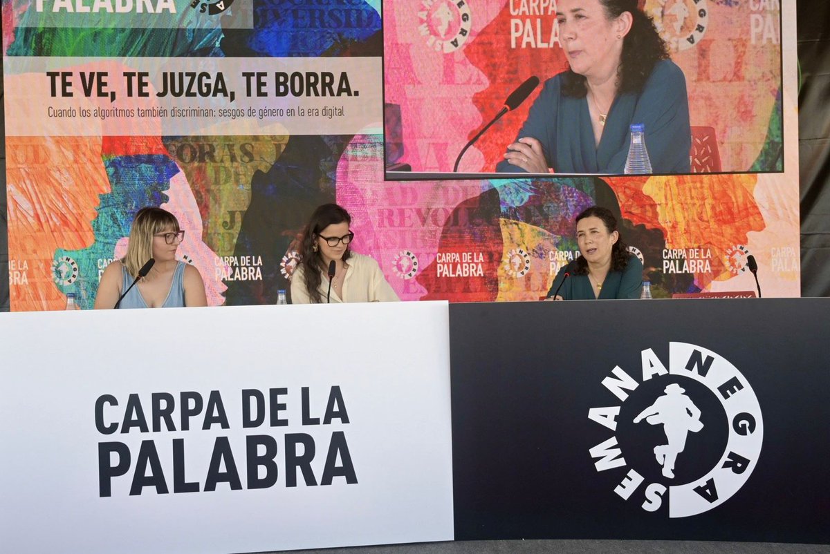 snegra's tweet image. Te ve, te juzga, te borra, mesa redonda sobre algoritmos y sesgos de género con Silvia Fernández García y Susana Irene Díaz Rodríguez.
Modera Olaya Rosell León.
#SemanaNegra2025 #FeminismoTecnológico #IAconSesgo #Gijón