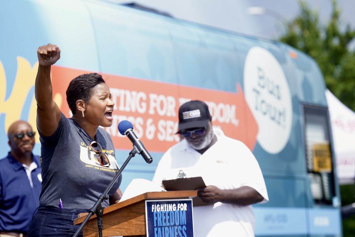 steelworkers's tweet image. Local 8888 and District 8 proudly co-hosted @AFLCIO's ‘It’s Better in a Union’ bus tour today to stand up for workers’ rights—on and off the job. Speakers called out attacks on unions, cuts to veterans’ services, and threats to worker safety. #BetterInAUnion