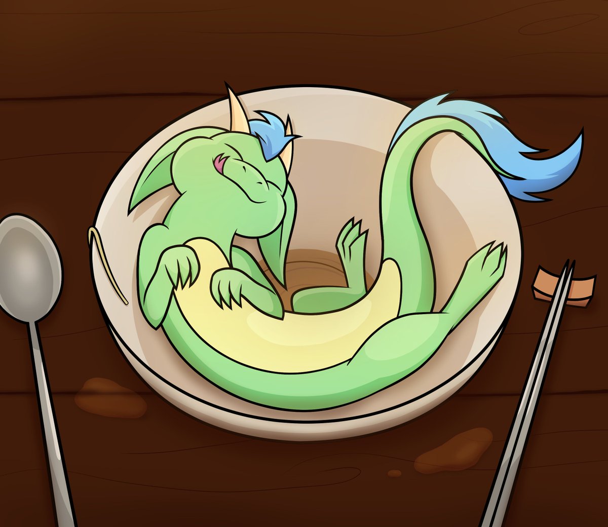 FrostxStar's tweet photo. tiny dragon thinks your ramen was delicious😋 https://t.co/jBb7aBFvy3