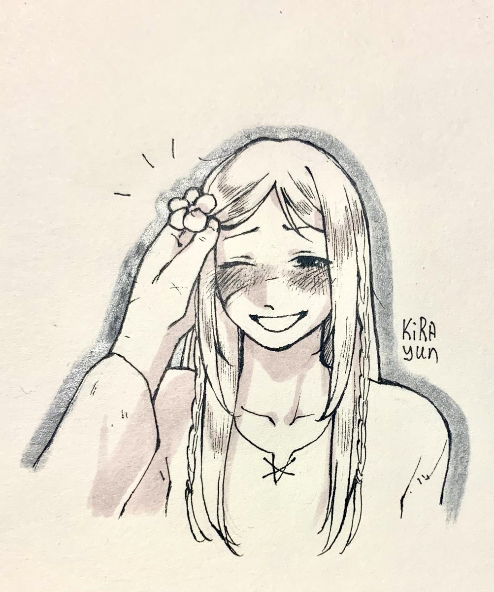 _Kirayun_'s tweet image. A little bonus sketch to the previous post  🌸