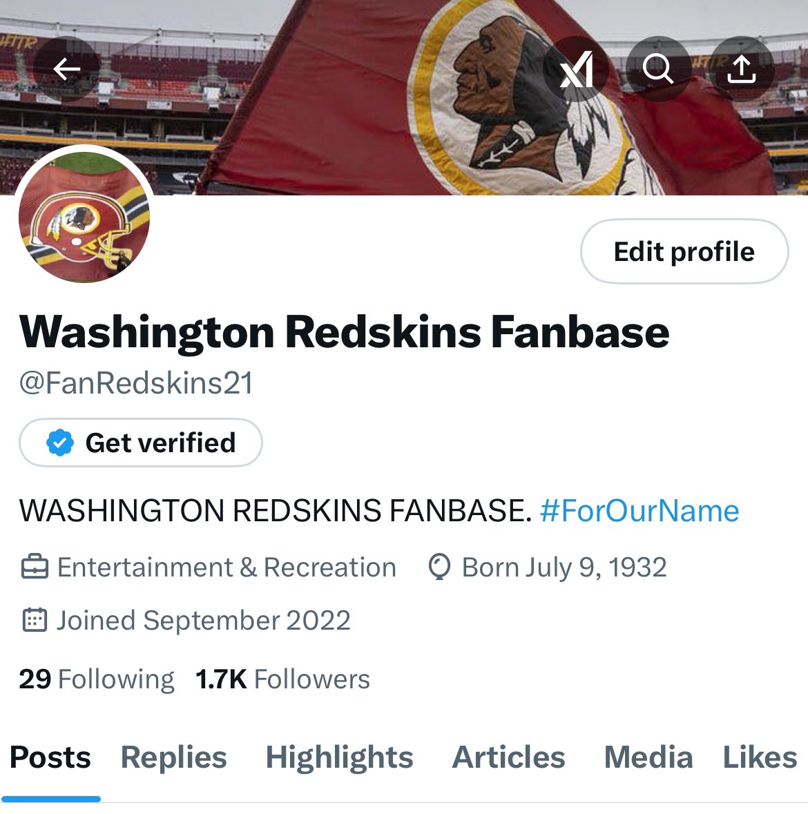 FanRedskins21's tweet image. 1,700 people decided they want the Redskins back.
Everyone can join this is just getting started.
Together the name will be back.
And those who “moved on” we don’t want you here in a year thanking us.
Join this now.
HTTR
#ForOurName