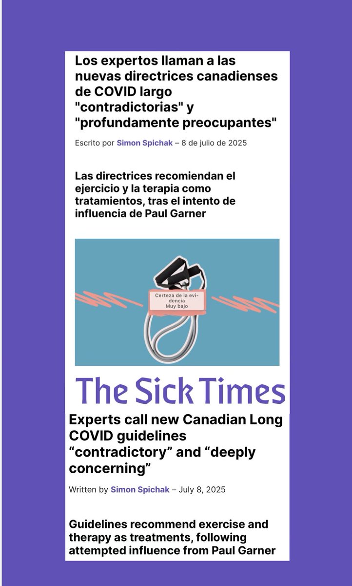🚨”Contradictorias” y “profundamente preocupantes” 
Así son las recién publicadas “Directrices Canadienses para la Condición Post-COVID (CAN-PCC)”

Investigadores, pacientes y profesionales de la salud coinciden… falta de claridad, confusión y pautas potencialmente dañinas…🧵👇