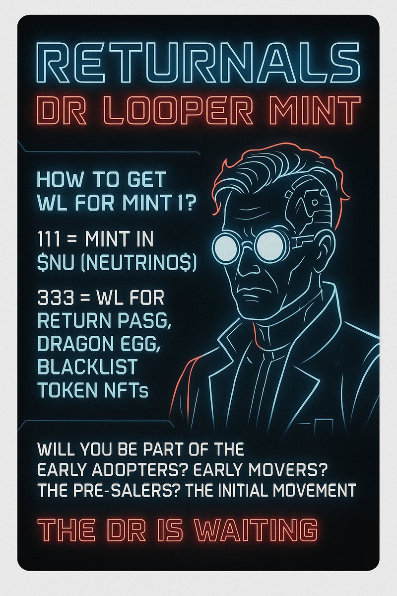 Pre-Sale Mint 1 access?
Price: 222 HBAR

Hold either:
BlackList token
Return Pass
Dragon Egg

333 NFTs available for these WL'd collections