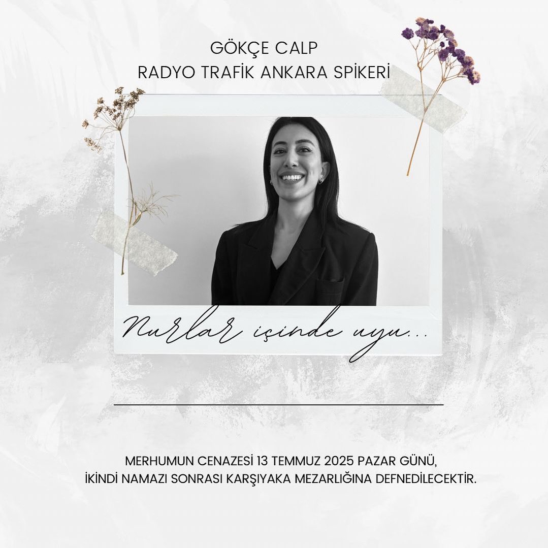 BAŞIMIZ SAĞ OLSUN... 

Kıymetli arkadaşımız Gökçe'yi kaybetmenin derin acısı içerisindeyiz... 

Sevgili arkadaşımızın naaşı 13 Temmuz Pazar günü ikindi namazı sonrası  Karşıyaka Mezarlığı'nda defnedilecektir . Allah rahmet eylesin. 

HER ZAMAN KALBİMİZDESİN GÖKÇE