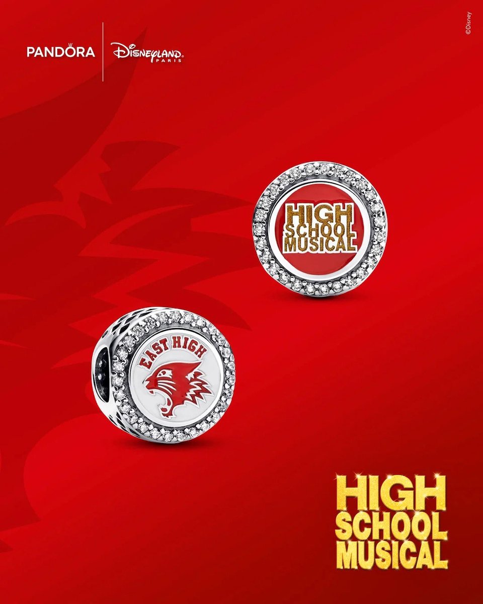Wildcats! @Disney and Pandora have teamed up to launch an exclusive charm  inspired by the High School Musical franchise, available now exclusively at  @DisneylandParis for fans and collectors! 🐾🏀❤️, image size:960x1200