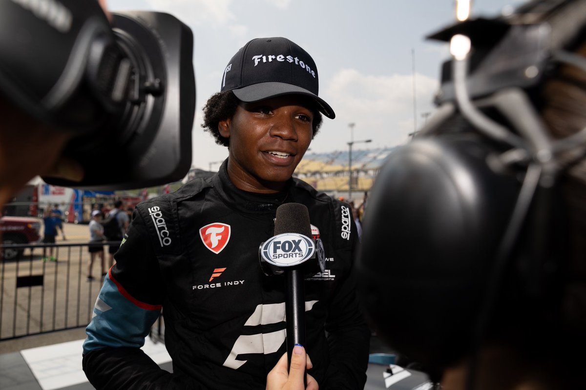 detroitgp's tweet image. All eyes on @MylesRoweOnline! With a bold late-race move, Rowe captured his first career @INDYNXT win at @INDYCARatIowa — becoming the first Black driver to win in series history.
A huge moment for the sport and a well-earned victory for the No. 99 Abel Motorsports/Force Indy…