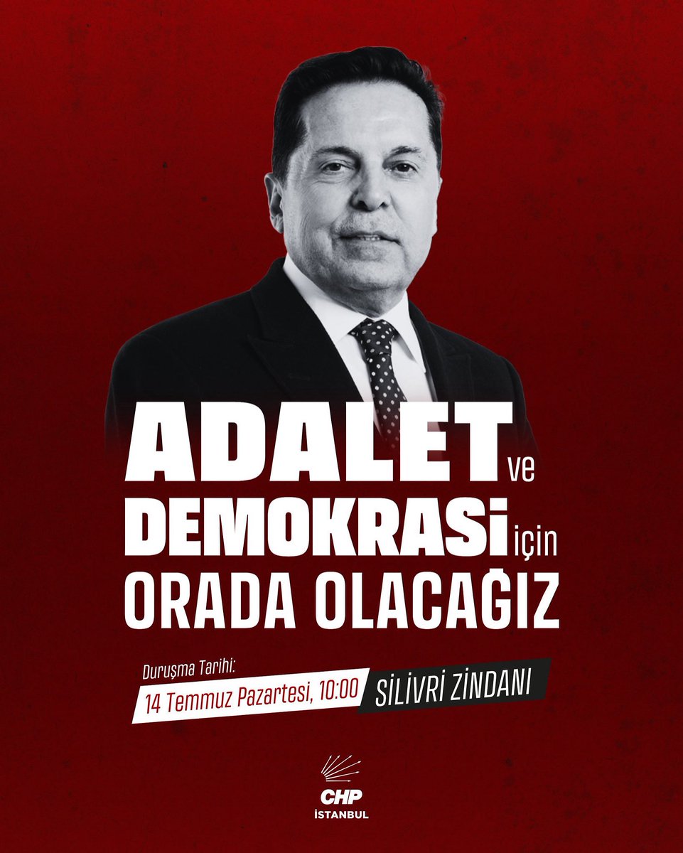 14 Temmuz Pazartesi Esenyurt Belediye Başkanımız Prof. Dr. Ahmet Özer’in duruşması için Silivri’de olacağız.

Esenyurt Halkının İradesine, Demokrasiye ve Adalete sahip çıkmak için tüm meslektaşlarımızı bekliyoruz.

🗓️ 14.07.2025
🕓10.00
📍 Silivri