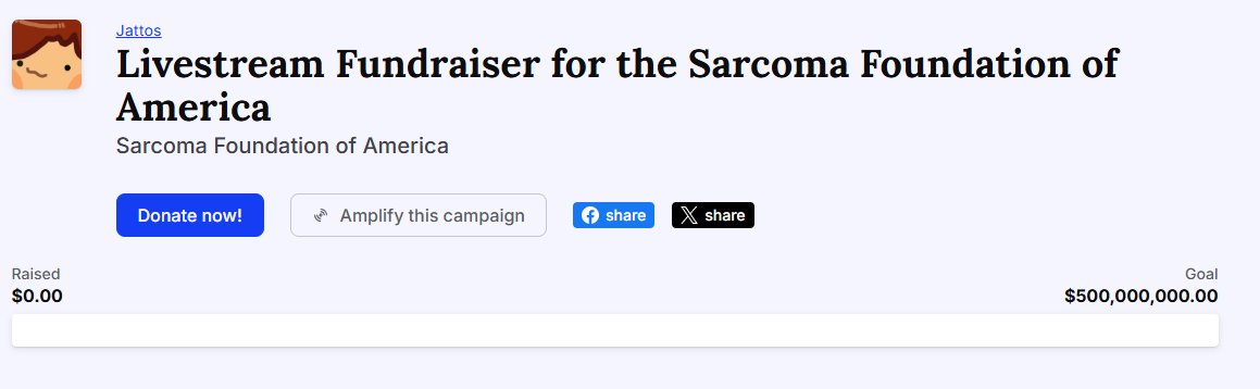 PLEASE DONATE TO THIS. It's for a great cause and I need to reach my 500 million quota or else im gonna get fired