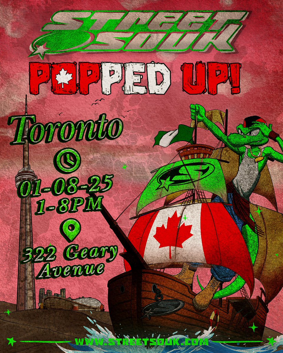 streetsouk's tweet image. STREET SOUK POPPED UP | TORONTO 🇨🇦
For our second stop of tour, we’re bringing the energy to the 6⚡️🔋
📍322 Geary Avenue
🗓️ August 1st, 2025
🕐 1–8PM
You don’t want to miss this one